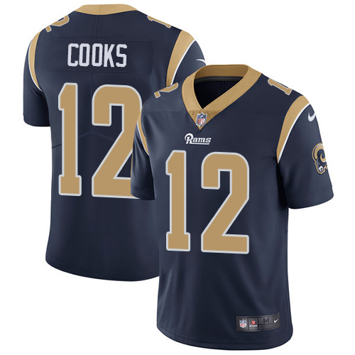 Nike Rams #12 Brandin Cooks Navy Blue Team Color Men's Stitched NFL Vapor Untouchable Limited Jersey - Click Image to Close